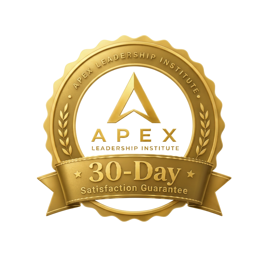 Apex Leadership Institute 30-Day Satisfaction Guarantee badge